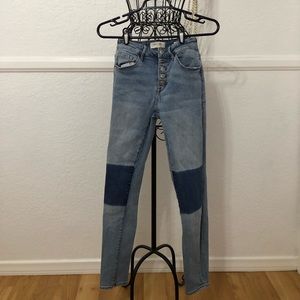 Button up denim jeans